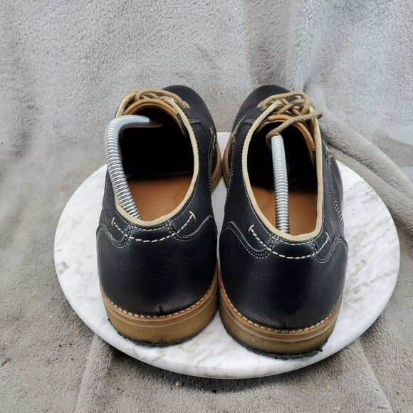 Johnston & Murphy Shoes Mens Size 12 Black Sheepskin Leather Howell Oxford - Picture 5 of 10